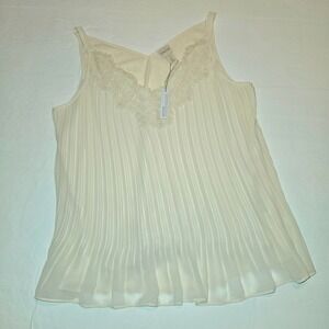 Chico's Reversible Cream Laced Tank~Size 2~NWT